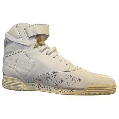 Pre-owned Reebok Leather High Trainers In White