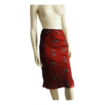 Pre-owned Paul & Joe Silk Mid-length Skirt In Red
