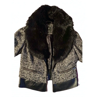 Pre-owned Guess Faux Fur Jacket In Black