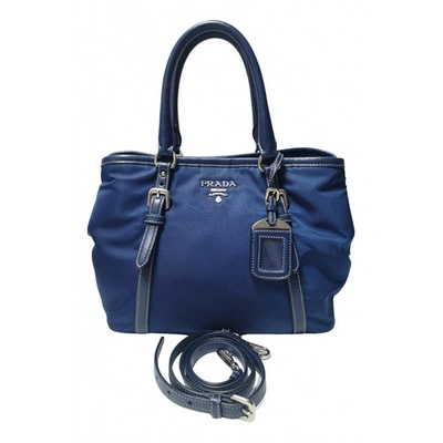 Pre-owned Prada Tessuto  Handbag In Blue