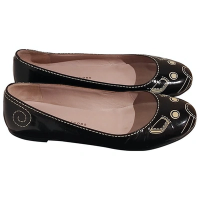 Pre-owned Marc By Marc Jacobs Patent Leather Ballet Flats In Black
