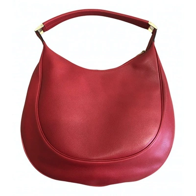 Pre-owned Valextra Leather Handbag In Red