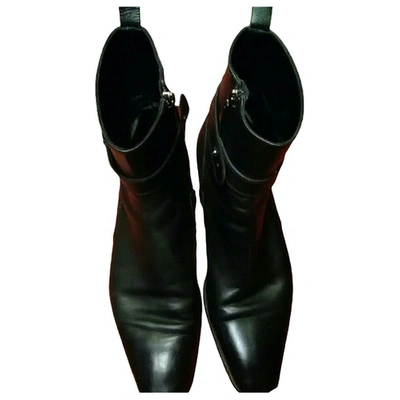 Pre-owned Ermenegildo Zegna Leather Boots In Black