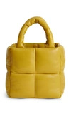 Stand Studio Rosanne Puffy Leather Top Handle Bag In Yellow