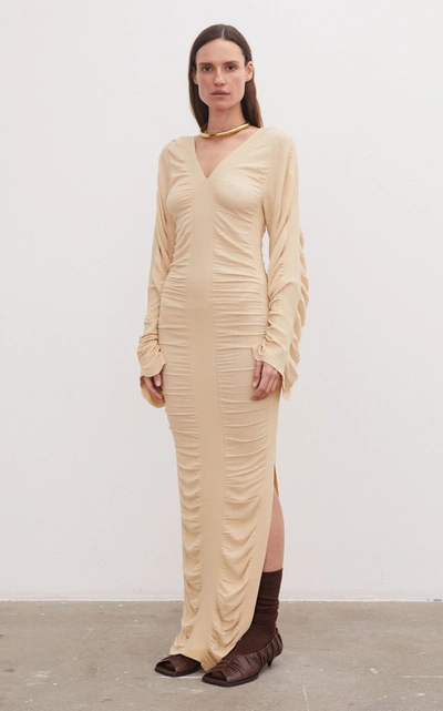 By Malene Birger Delisa Draped Knit Dress In Brown | ModeSens