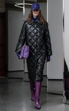 Stand Studio Dorothea Quilted Leatherer Long Coat In Black
