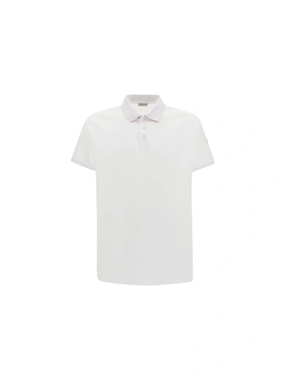 Moncler Polo Shirt In Bianco