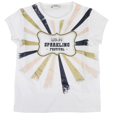 Liu •jo Kids' Cotton T-shirt In White