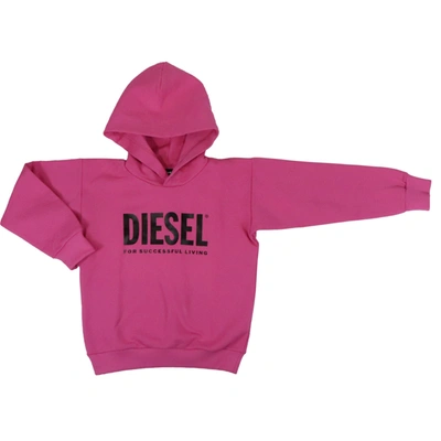 Diesel Kids' Sdivision Logox Sweatshirt In Fuchsia