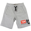 Diesel Logo-print Drawstring Track Shorts In Grey