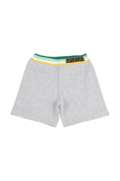Fendi Baby Cotton Shorts In Dev Grigio Verde