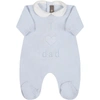 Little Bear Light Blue Babygrow For Babyboy With Writing In Light Blue