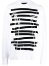 DSQUARED2 STRIPED COTTON SWEATSHIRT