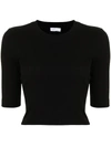 Rosetta Getty Cropped Short-sleeve Top In Black