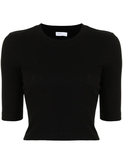 Rosetta Getty Cropped Short-sleeve Top In Black