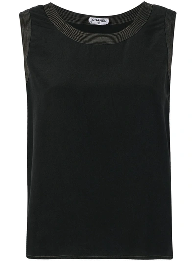 Pre-owned Chanel Silk Tank Top In Black