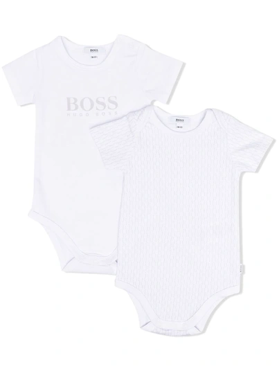 Bosswear Babies' Logo-print Bodysuit In 白色