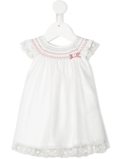 Paz Rodriguez Babies' Lace-trimmed Dress In White