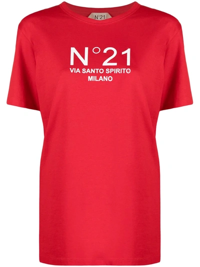 N°21 Logo-print T-shirt In Red