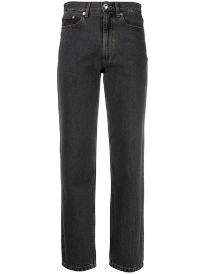 Apc High-rise Cropped Jeans In Black