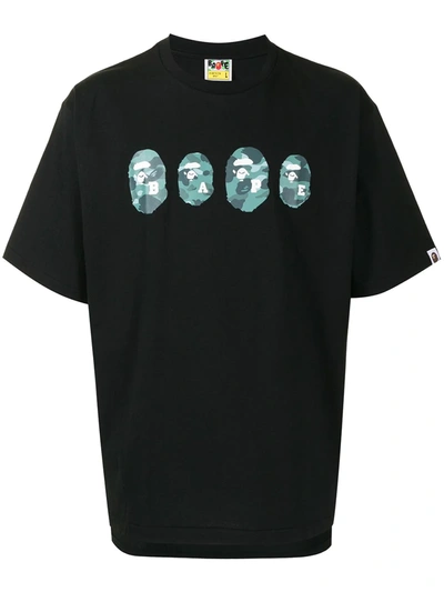 A Bathing Ape Graphic-print Short-sleeve T-shirt In Black