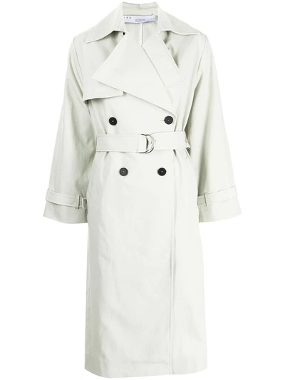 Iro Belted-waist Double-breasted Coat In White