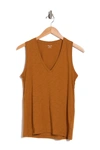 Madewell V-neck Cotton Tank In Golden Pecan