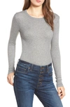 Bp. Ribbed Long Sleeve Tee In Grey Cldy Hthr