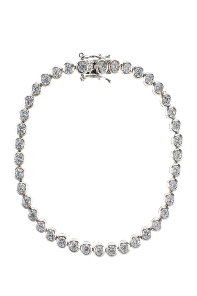 Cz By Kenneth Jay Lane Round Cz Tennis Bracelet In Clear-silver