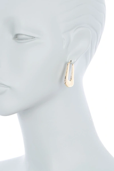 14th & Union 25mm Molten Rectangle Hoop Earrings In Gold