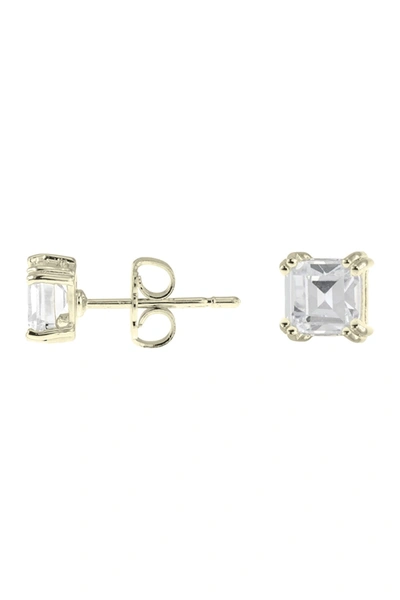 Cz By Kenneth Jay Lane 18k Gold Plated Cubic Zirconia Stud Earrings In Clear/gold
