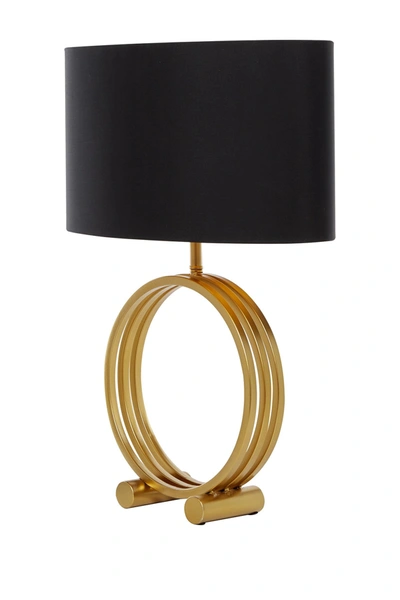Venus Williams Collection Modern Metallic Gold Table Lamp With Black Drum Shade In Multi