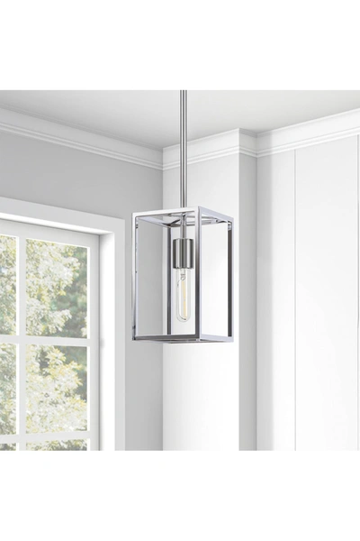 Addison And Lane Cuadro Nickel Square Framed Pendant In Silver