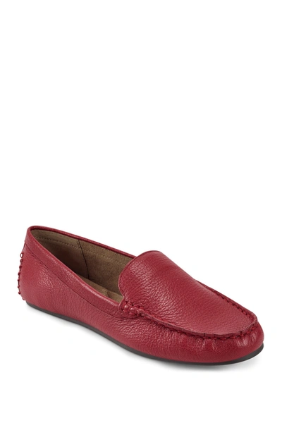 Aerosoles Over Drive Moc Toe Loafer In Red Leathe