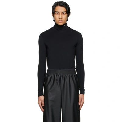 Raf Simons Embroidered Logo Roll-neck Jumper In Black