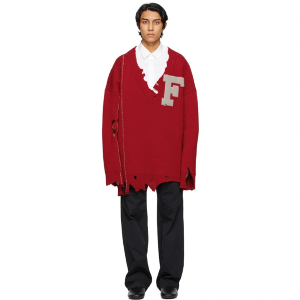Raf Simons Appliqué Distressed Sweater Black | Archive Redux