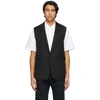 RAF SIMONS BLACK WOOL SLEEVELESS BLAZER