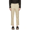 SOLID HOMME TAUPE ELASTIC WAIST TROUSERS