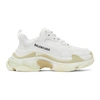 Balenciaga Triple S Faux Leather And Mesh Trainers In Weiss