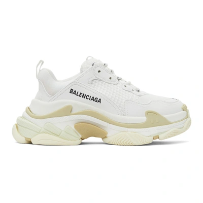 Balenciaga Triple S Clear Sole Logo-embroidered Faux Leather And Mesh Sneakers In Neutral