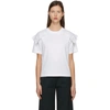 SEE BY CHLOÉ WHITE LACE EMBELLISHED T-SHIRT