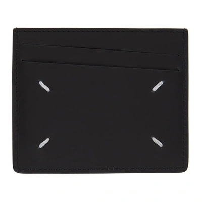 Maison Margiela Black & Beige Four Stitch Card Holder In T2056 Apric