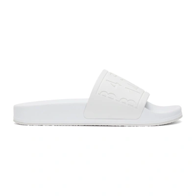 Mm6 Maison Margiela Logo Embossed Slide Slippers In White