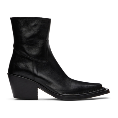 Acne Studios Bruna Cuban-heel Polished-leather Boots In Black