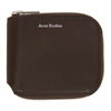 ACNE STUDIOS BROWN COMPACT ZIP WALLET