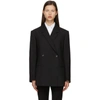 Totême Loreo Oversized Double-breasted Woven Blazer In Black