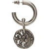 ACNE STUDIOS SILVER ANTIQUE COIN SINGLE EARRING