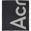 Acne Studios Toronty Logo-print Wool-blend Scarf In Black