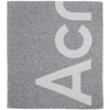 ACNE STUDIOS GREY JACQUARD LOGO SCARF