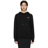 OFF-WHITE BLACK EMBROIDERED ARROWS FLOWERS HOODIE